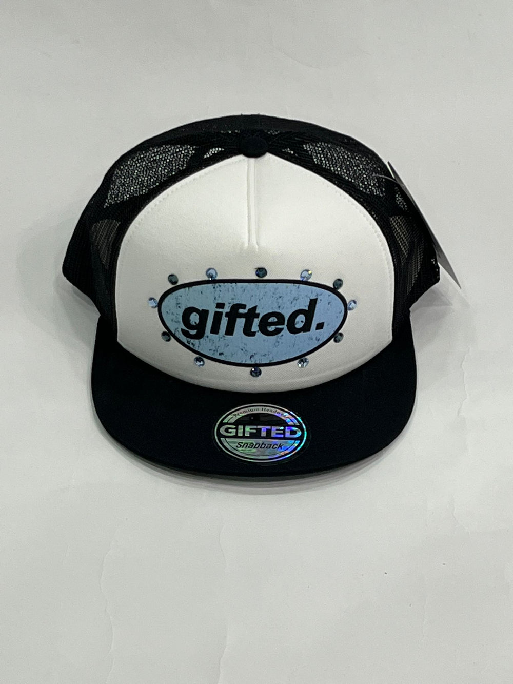 EVERYONE IS GIFTED Rhinestone Hat (Black/White) - Gravity NYC