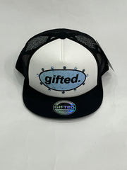 EVERYONE IS GIFTED Rhinestone Hat (Black/White) - Gravity NYC