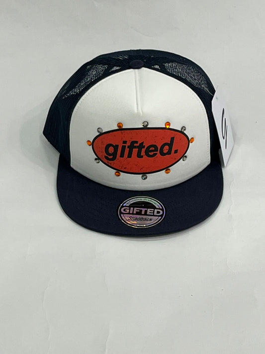 EVERYONE IS GIFTED Rhinestone Hat (Navy) - Gravity NYC