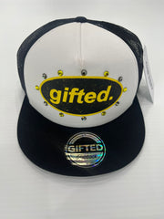 EVERYONE IS GIFTED Rhinestone Hat (Black/White) - Gravity NYC