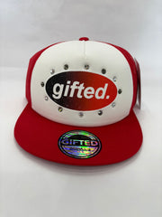 EVERYONE IS GIFTED Rhinestone Hat (Red/White) - Gravity NYC