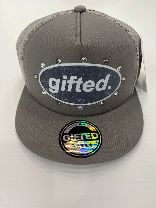 EVERYONE IS GIFTED Rhinestone Hat (Grey) - Gravity NYC