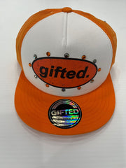 EVERYONE IS GIFTED Rhinestone Hat (Orange) - Gravity NYC