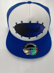 EVERYONE IS GIFTED Rhinestone Hat (Blue) - Gravity NYC