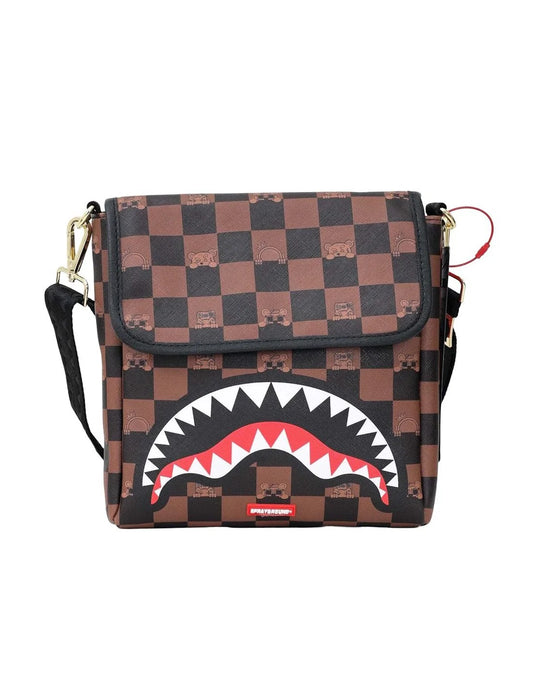 SPRAYGROUND Peeking Character Check Messenger Sling B7505