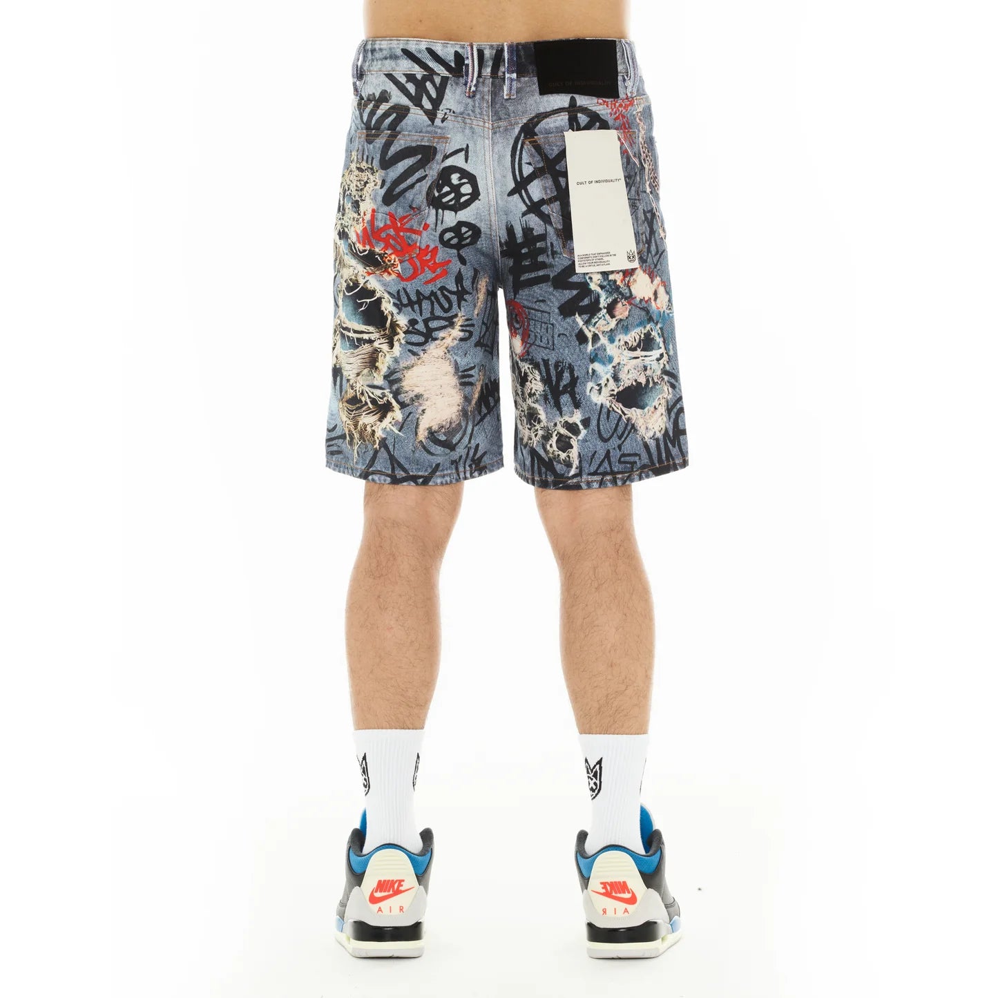 CULT OF INDIVIDUALITY Grunge Shorts in Digital Secondary image