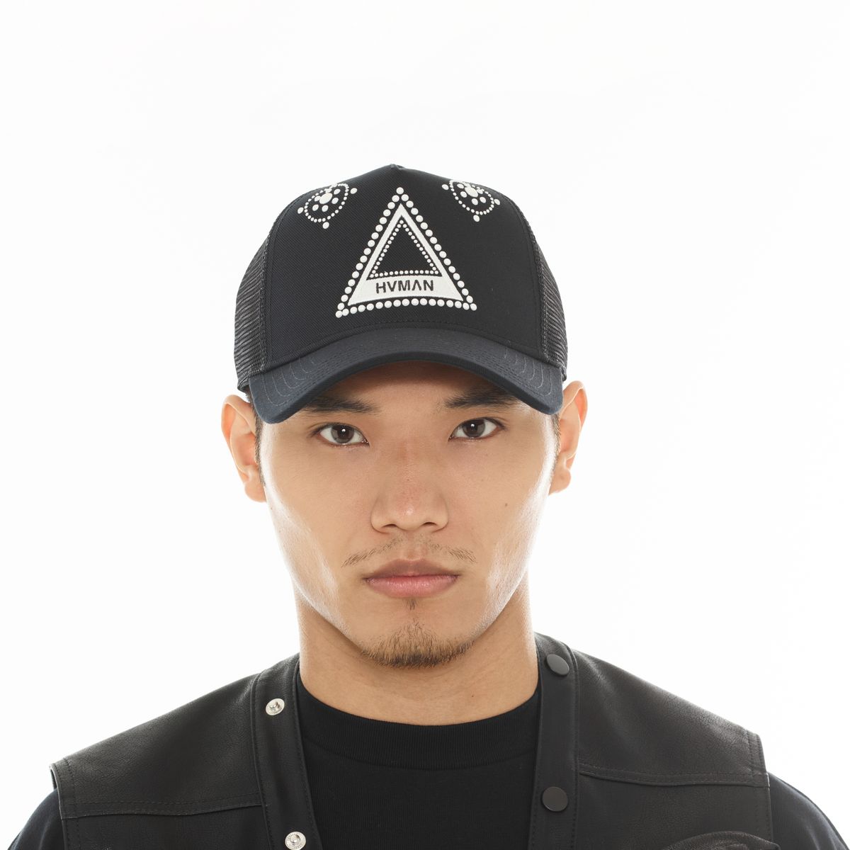 CULT OF INDIVIDUALITY X Hvman Triangle Logo Mesh Trucker Hat Secondary image