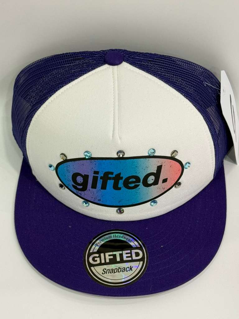 EVERYONE IS GIFTED Rhinestone Hat (Purple/White) Secondary image