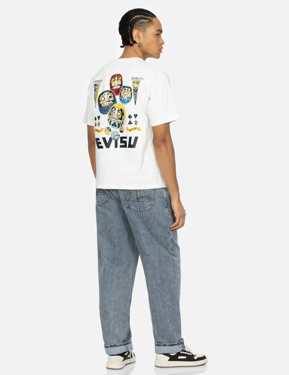 EVISU-Men's Slim Fit Jeans and Denim