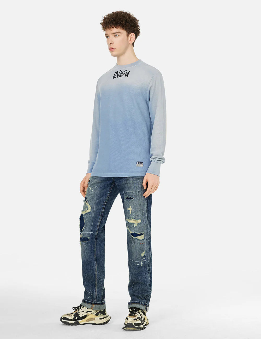 EVISU-Men's Slim Fit Jeans and Denim