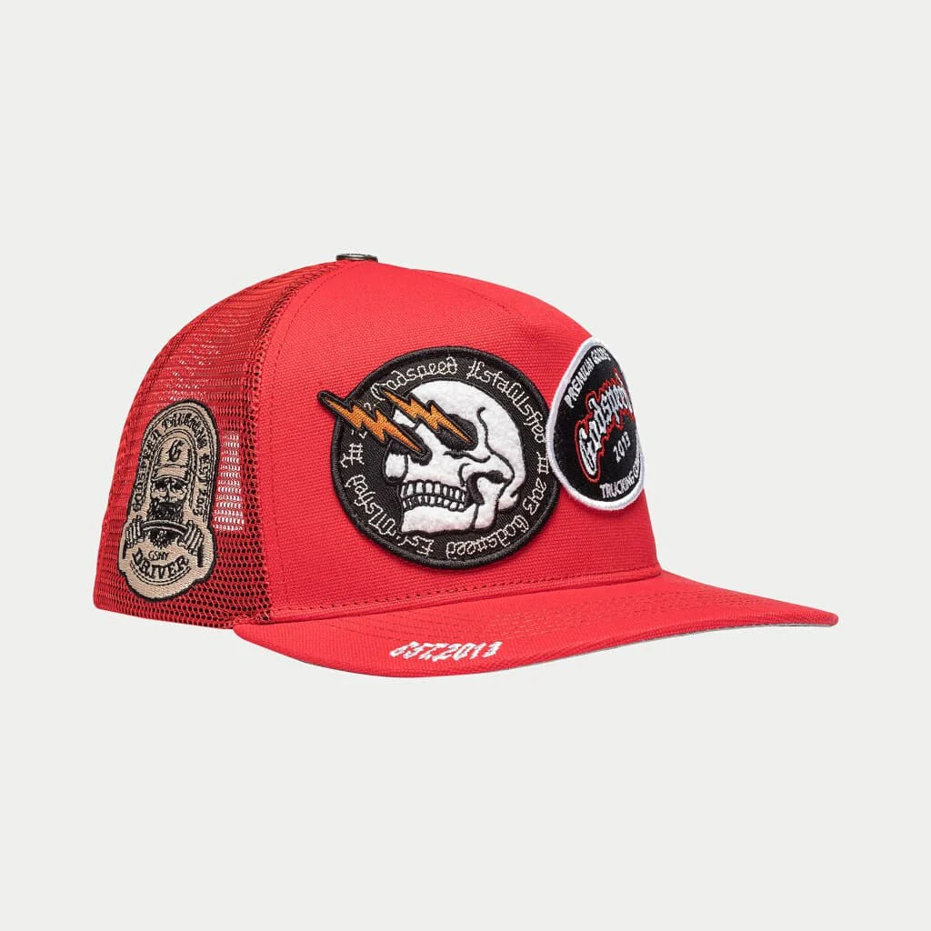 GodSpeed Dual Patch Trucker Hat (Red)