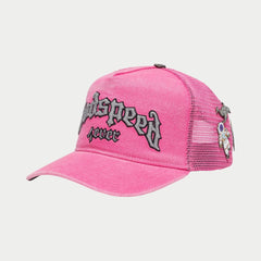 GodSpeed Forever Trucker Hat (Fuchsia Washed)
