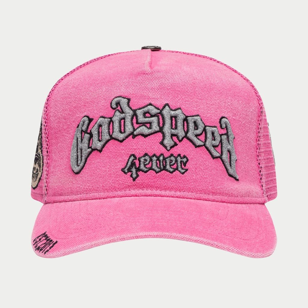 GodSpeed Forever Trucker Hat (Fuchsia Washed)