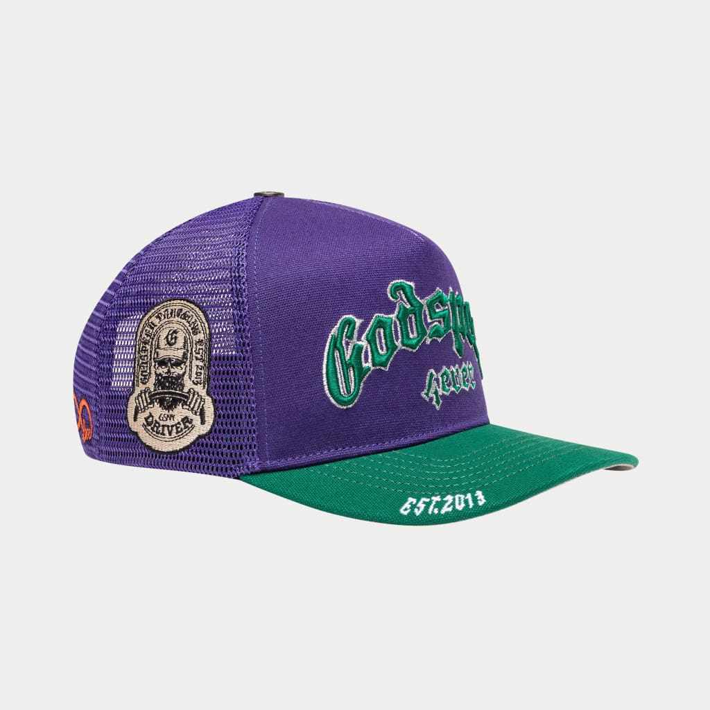 GodSpeed Forever Trucker Hat (Purple/Green)