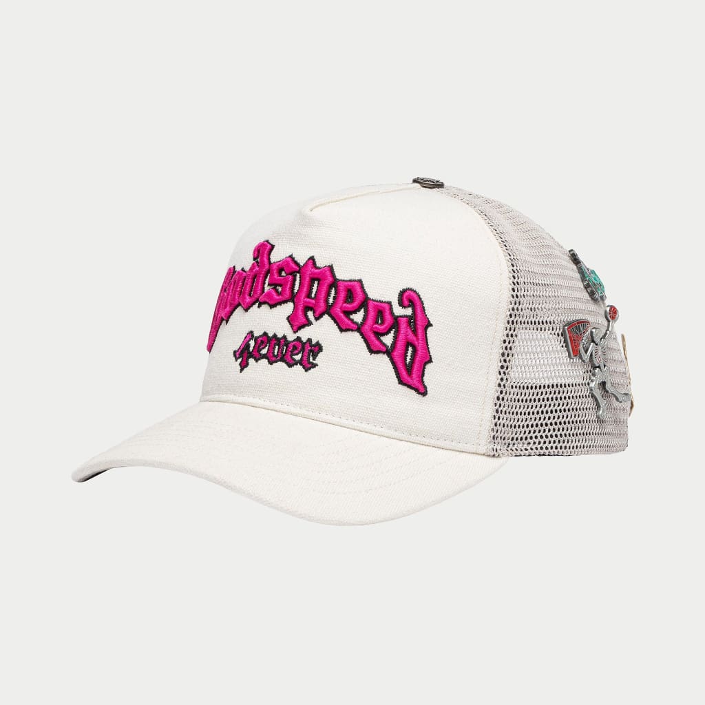 GodSpeed Forever Trucker Hat (White/Fuchsia)