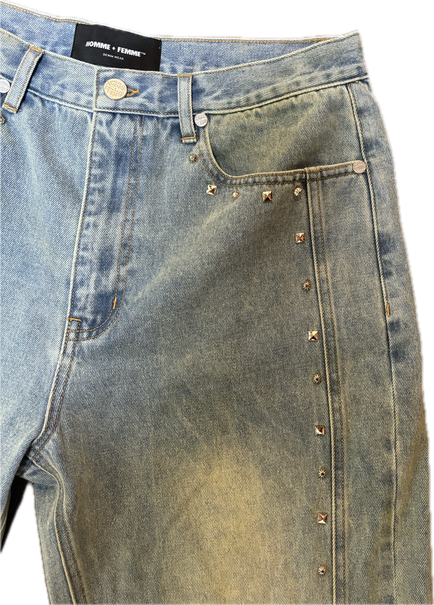 HOMME+FEMME-Men's Baggy Fit Jeans and Denim