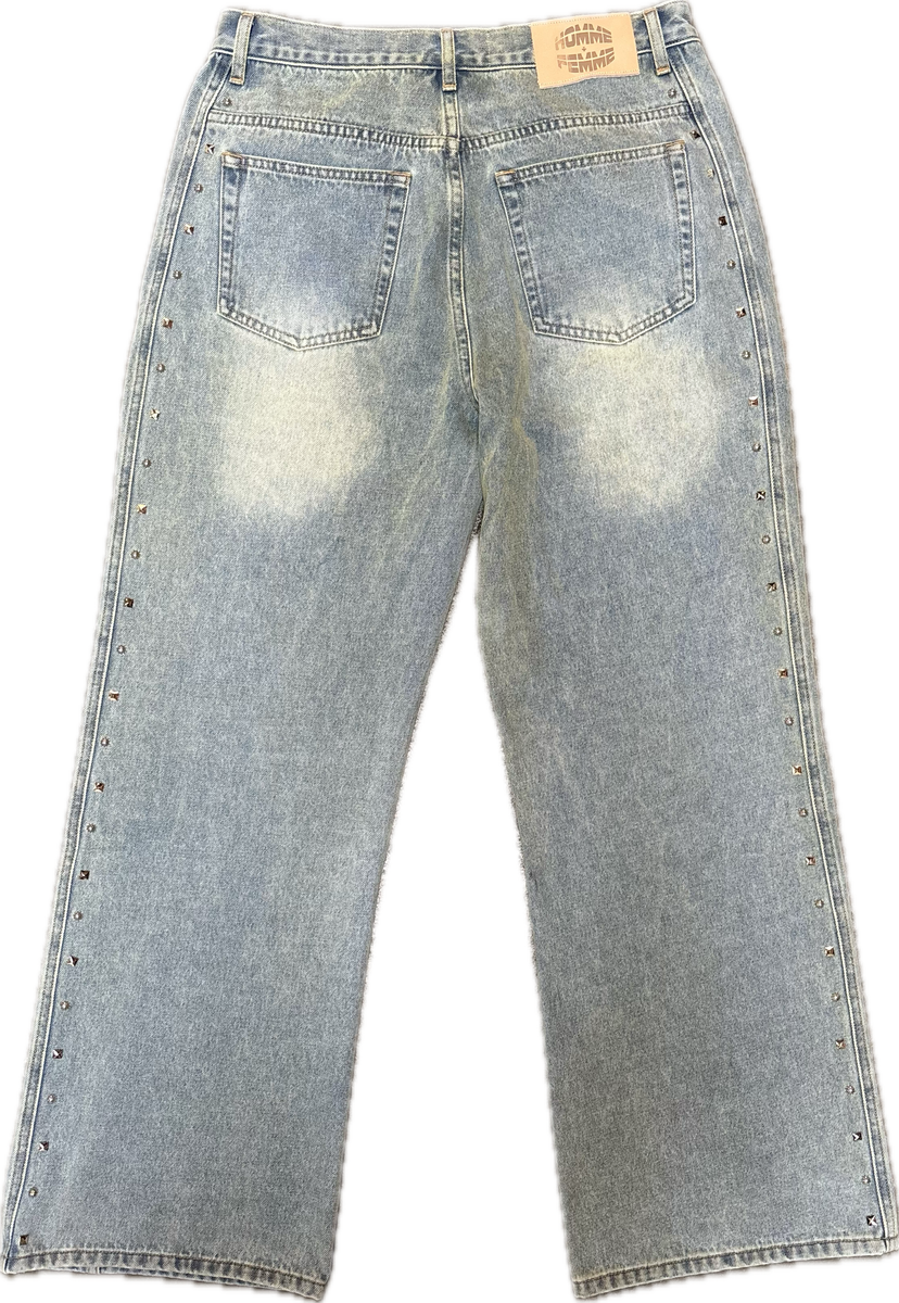 HOMME+FEMME-Men's Baggy Fit Jeans and Denim