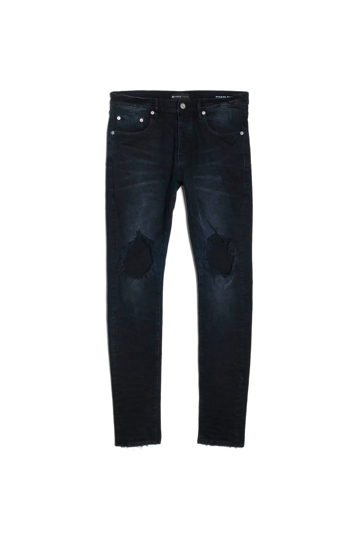 Purple Brand P001 3 Needle Black Wash Repair Flare Jeans
