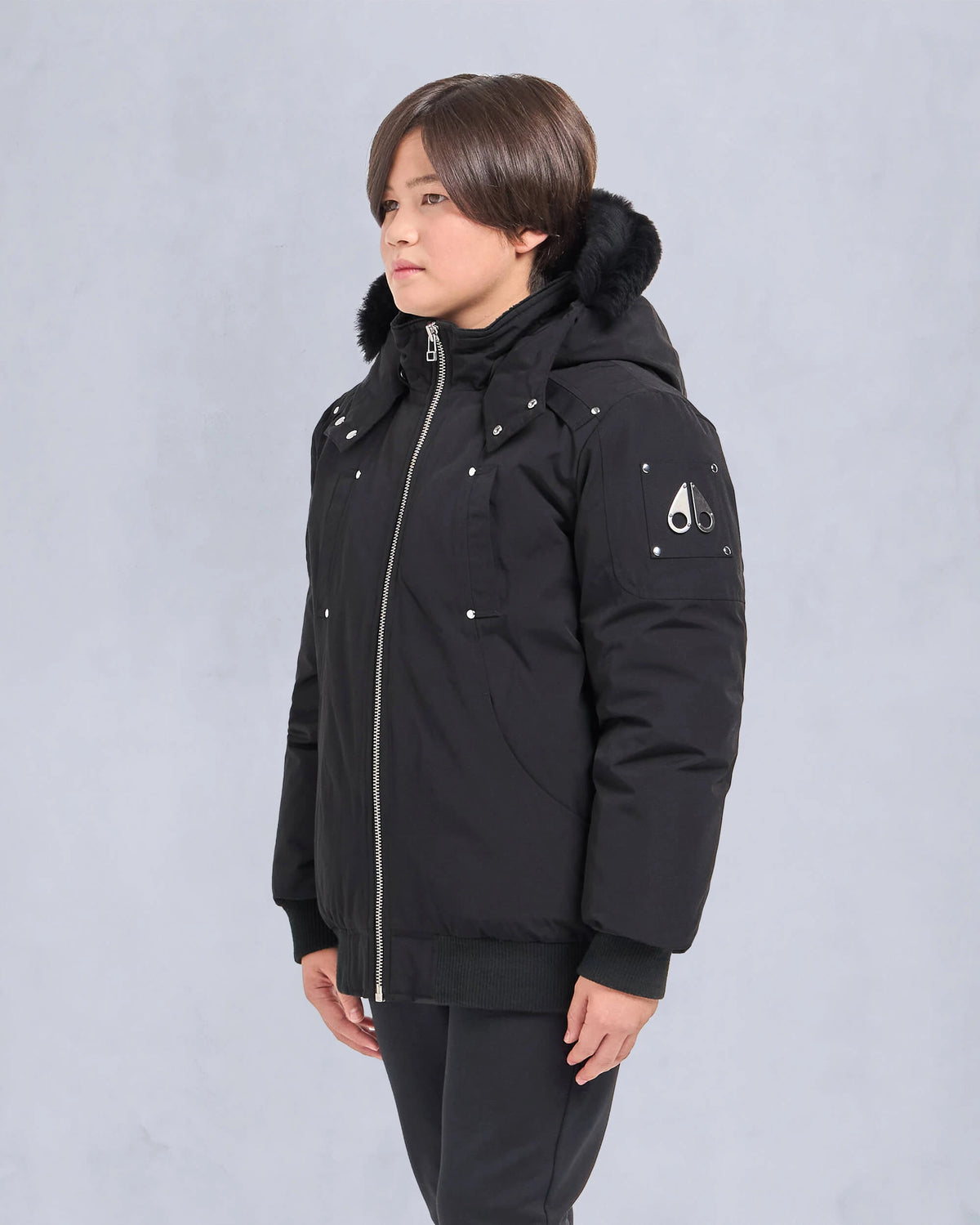MOOSE KNUCKLES Kids Unisex Original Shearling Trim Bomber - Gravity NYC