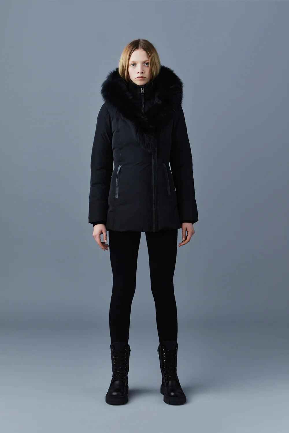 MACKAGE Adali-BX Down Coat with Black Fox Fur Signature Mackage Collar Secondary image