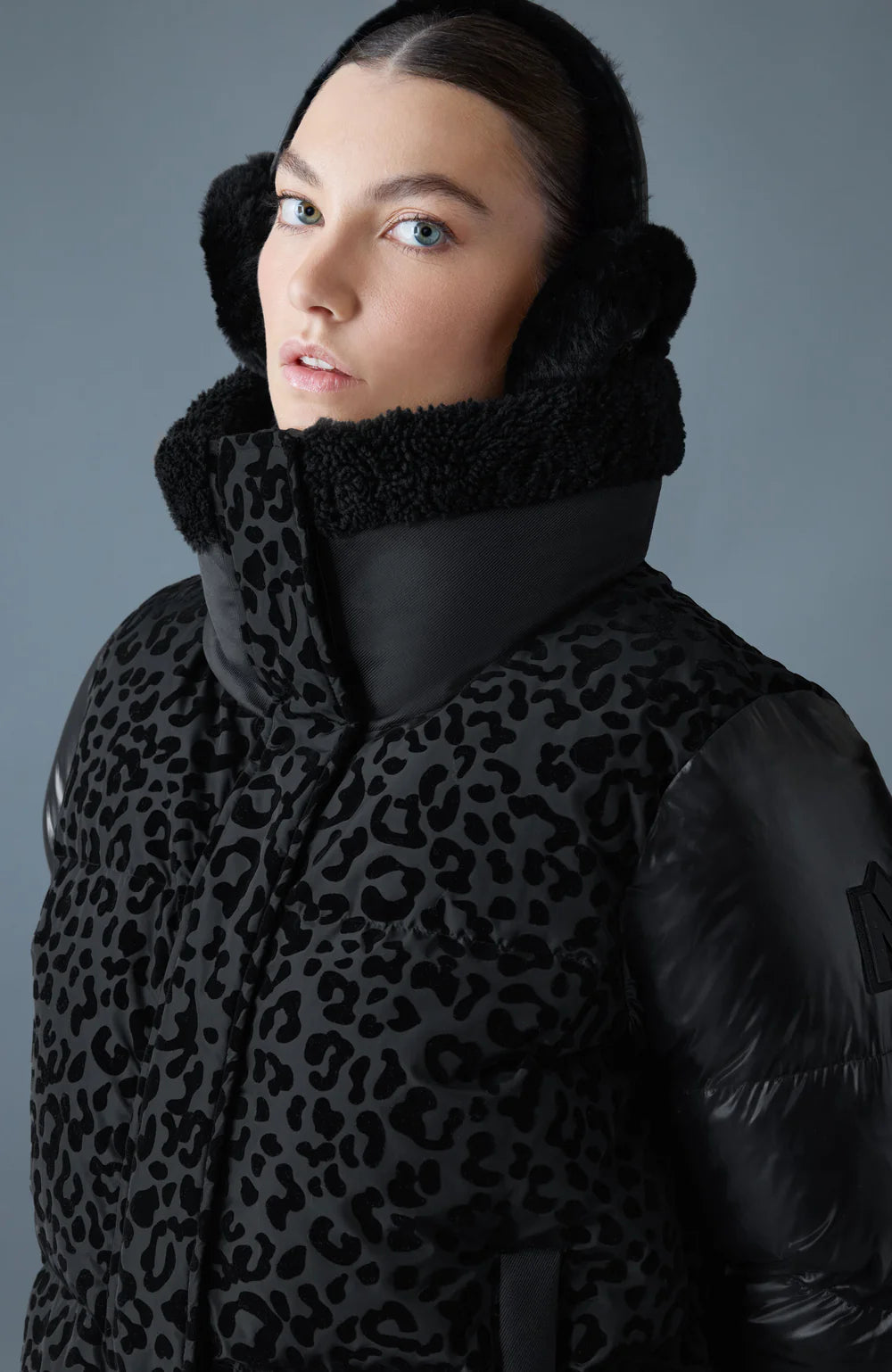MACKAGE Uni Shearling Earmuffs with Quilted Leather Secondary image