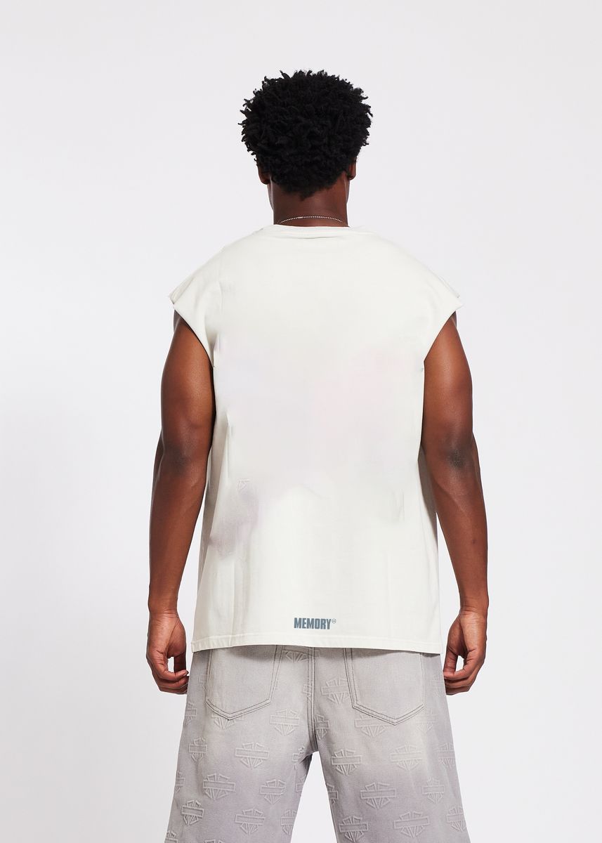 MEMORY LANE Camiseta corta sin mangas con escena del desierto en blanco roto Imagen secundaria del producto
