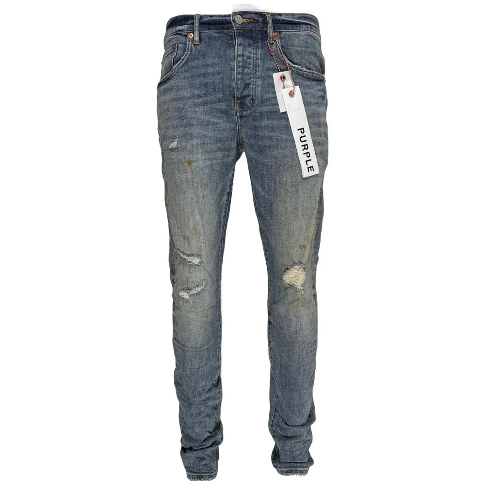 PURPLE BRAND P001 Worn Light Indigo Blowout Gravity NYC