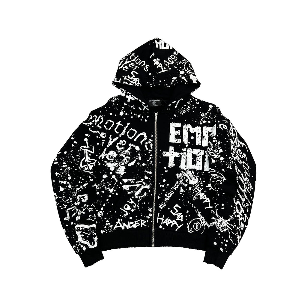 MIXED EMOTION-Men's Zip-Up Hoodies