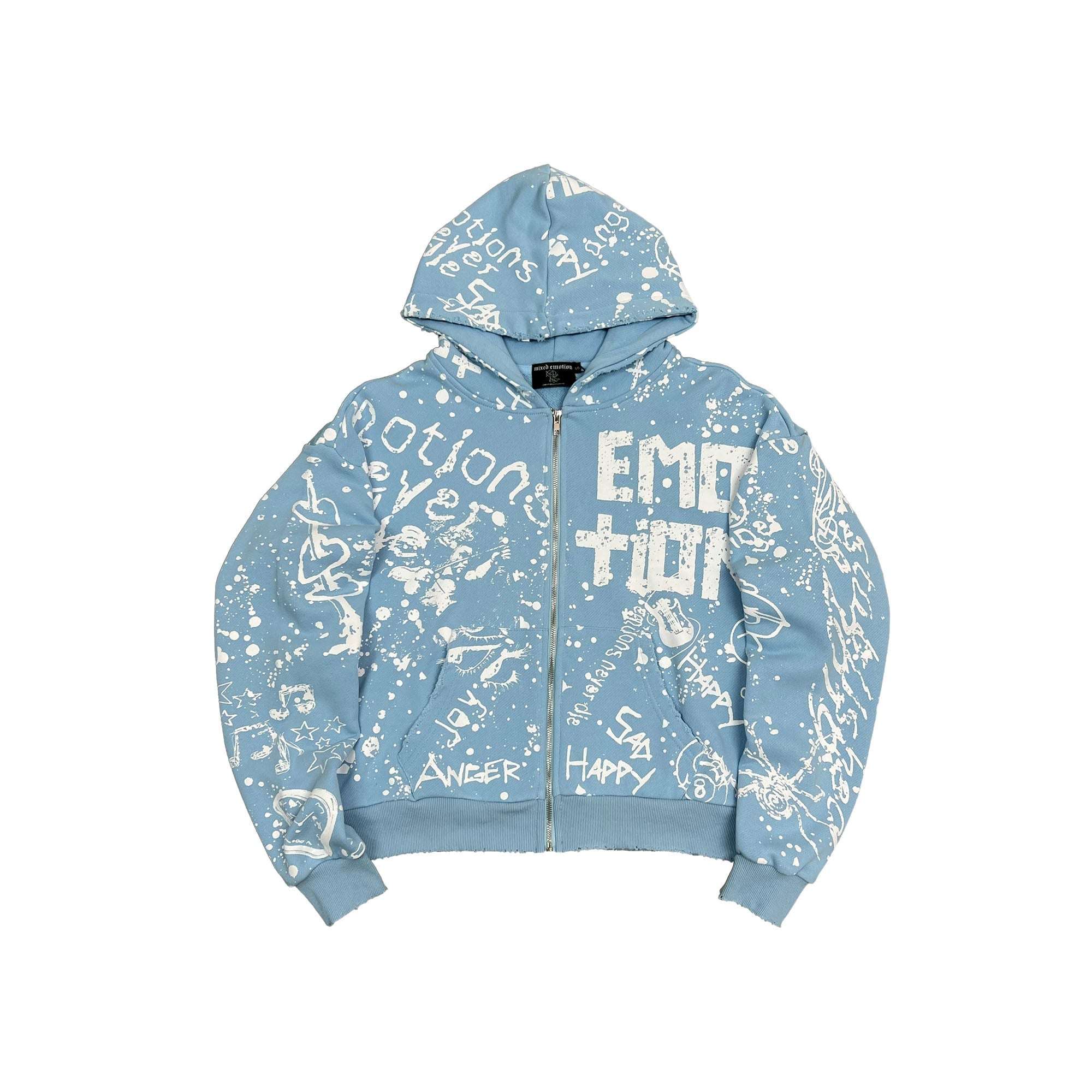 MIXED EMOTION-Men's Zip-Up Hoodies