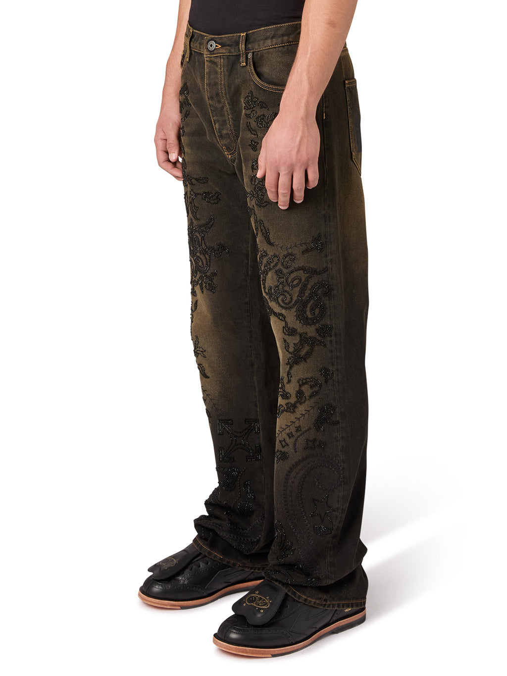 OFF-WHITE-Men's Slim Fit Jeans and Denim