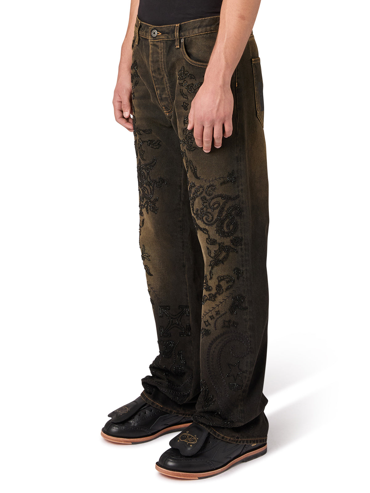 OFF-WHITE-Men's Slim Fit Jeans and Denim