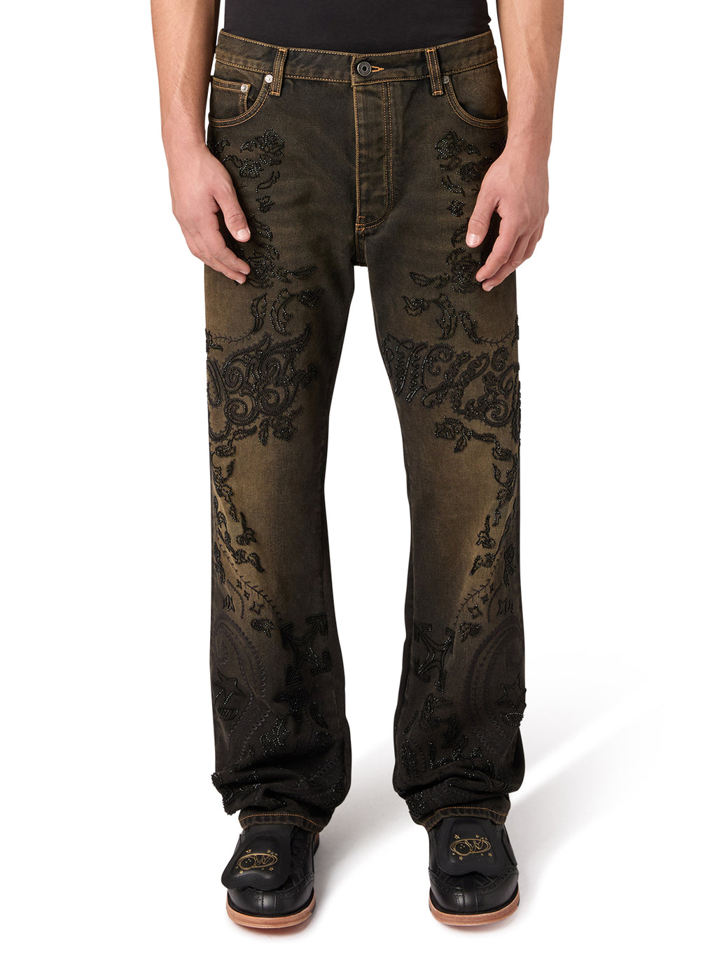 OFF-WHITE-Men's Slim Fit Jeans and Denim