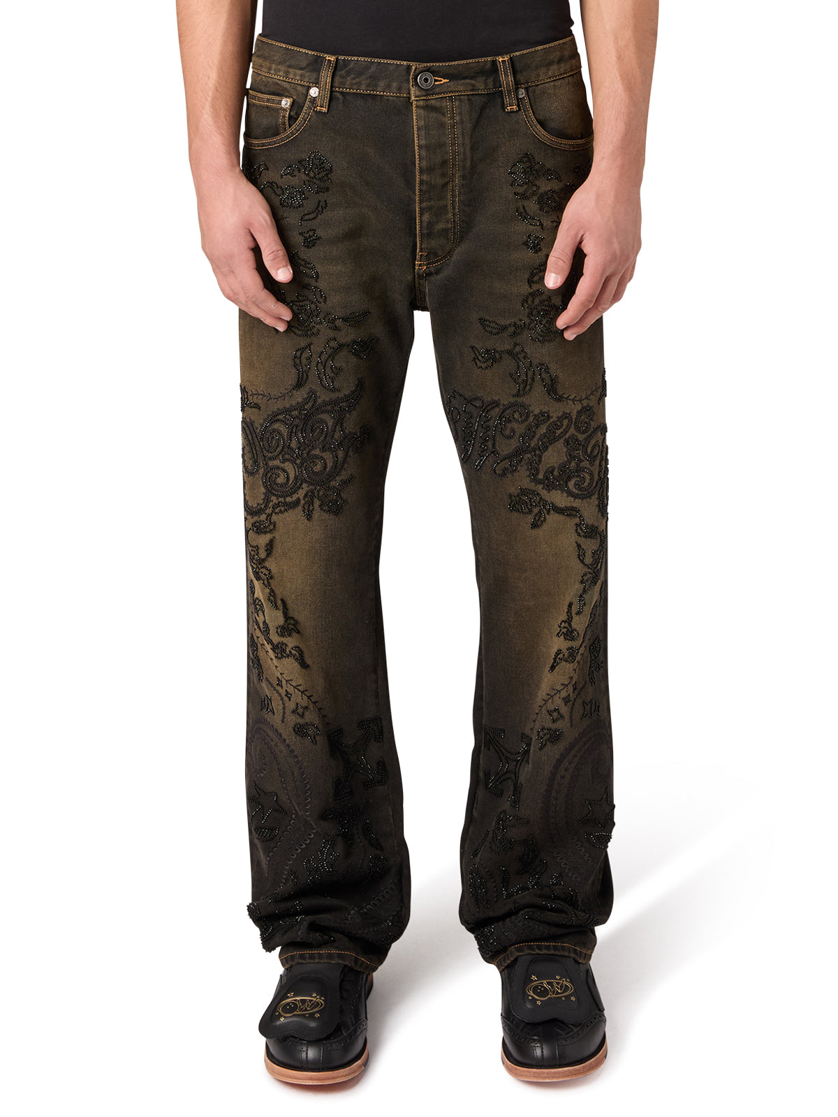 OFF-WHITE-Men's Slim Fit Jeans and Denim