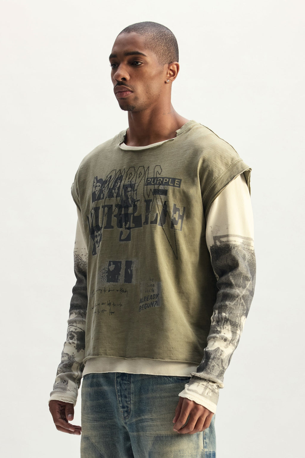 PURPLE BRAND-Men's Long-Sleeve T-Shirts and Tees