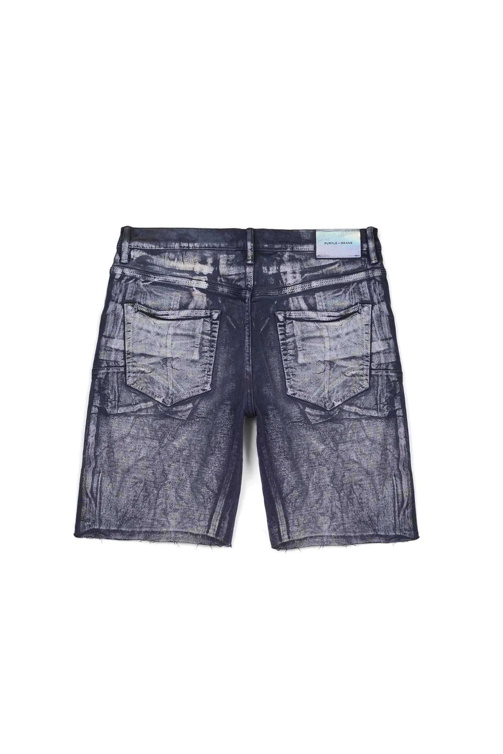 PURPLE BRAND P020 Mid Rise Short Washed Black Iridescent Pearl Secondary image