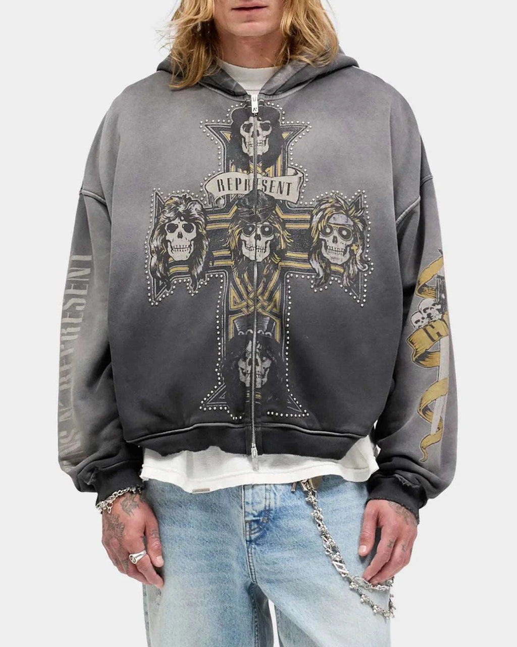 REPRESENT-Men's Zip-Up Hoodies