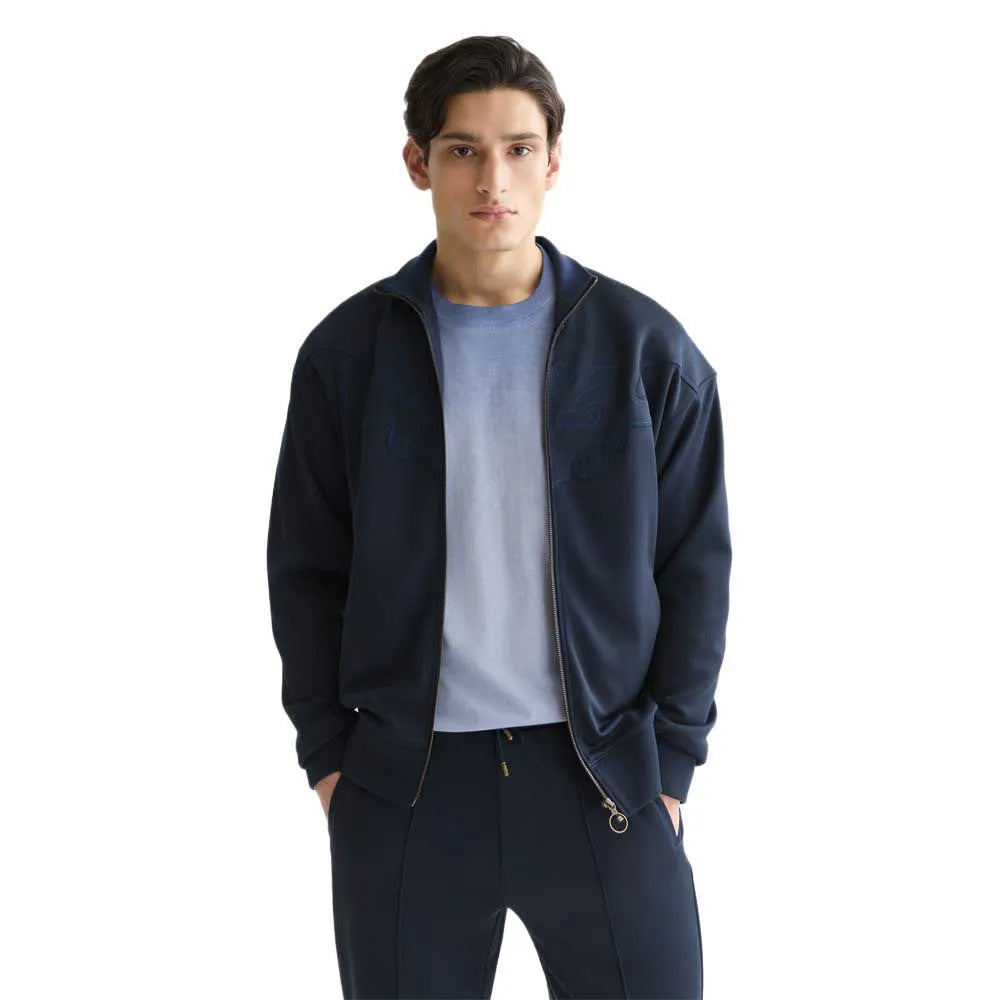 SCOTCH AND SODA Interlock Embroidered Relaxed-Fit Zip-Through Track Top Main image