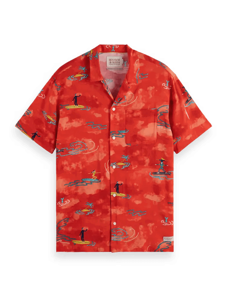 SCOTCH AND SODA All Over Printed Viscose Short Sleeve Shirt Secondary image