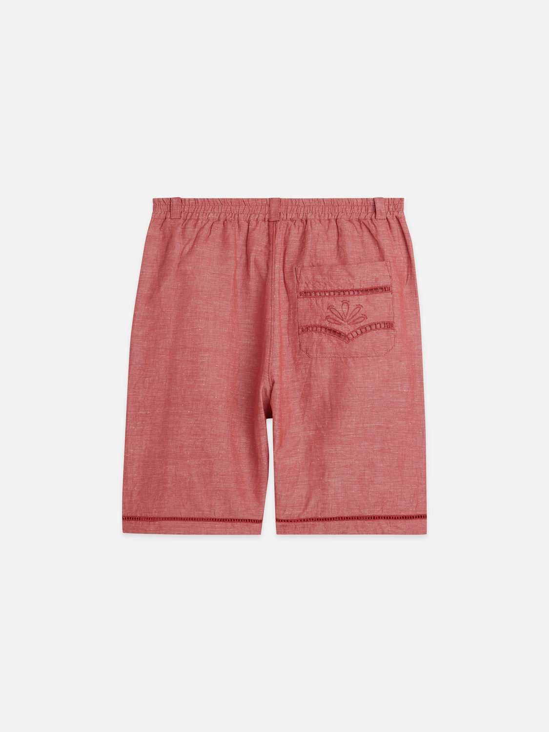 SCOTCH AND SODA Embroidered Linen-Blend Wide-Fit Bermuda Shorts Secondary image