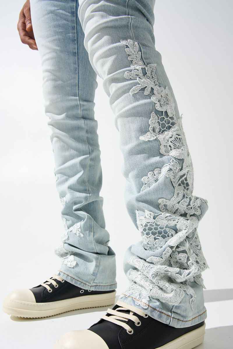 SERENEDE-Men's Stacked Jeans and Denim