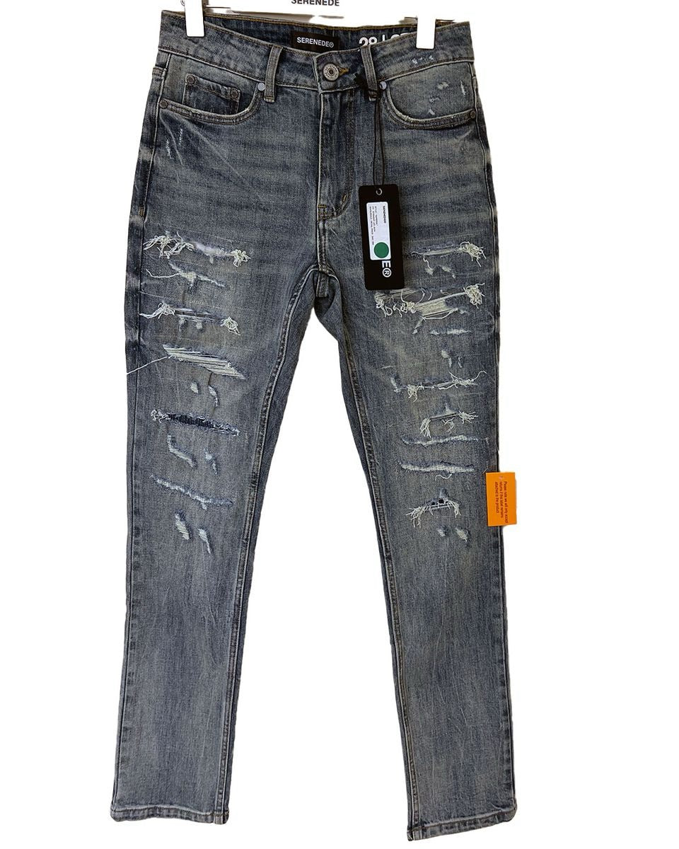 SERENEDE-Men's Straight Leg Jeans and Denim