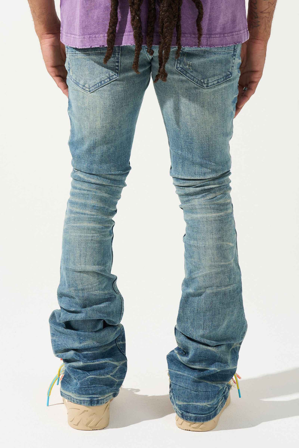 SERENEDE-Men's Stacked Jeans and Denim