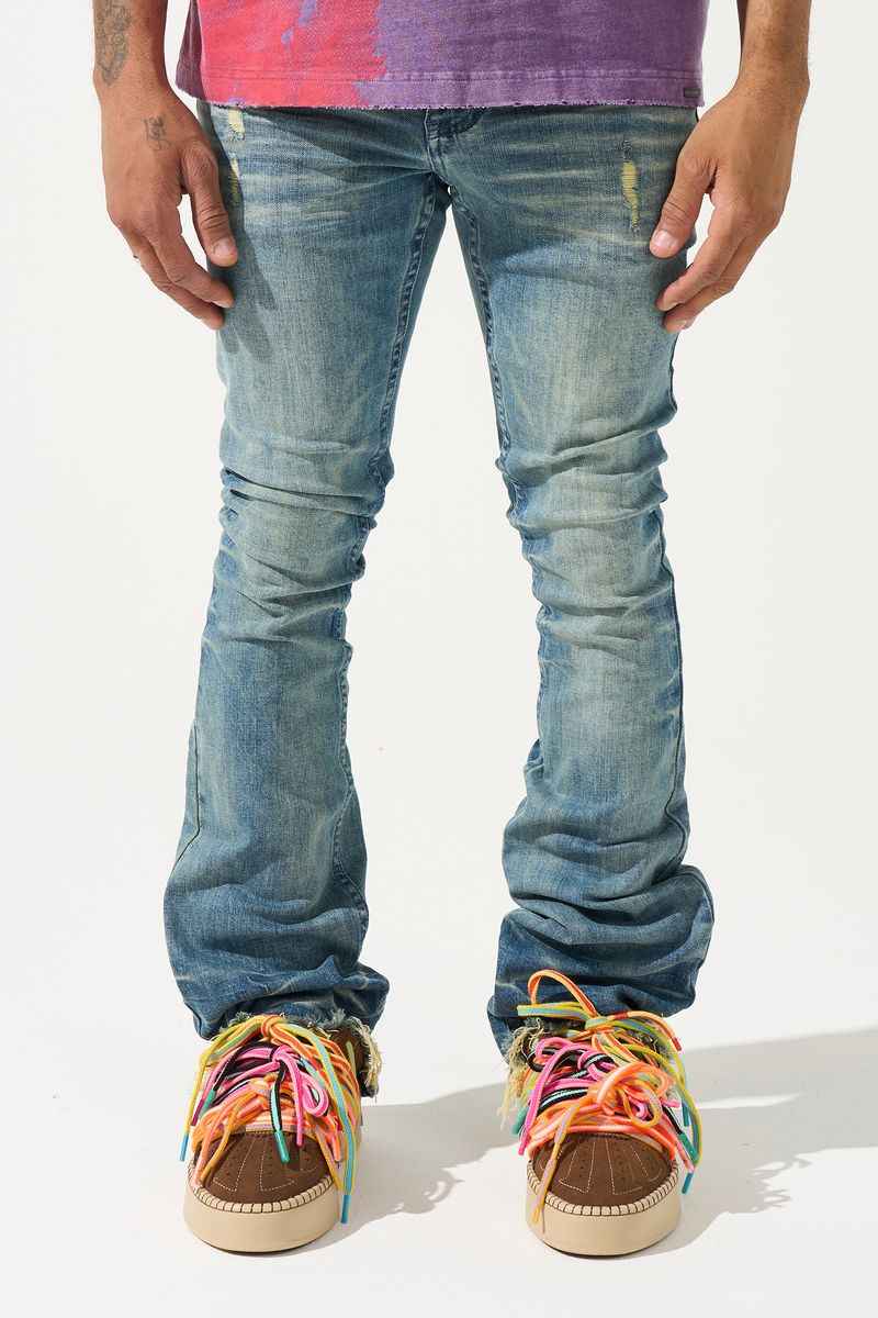 SERENEDE-Men's Stacked Jeans and Denim