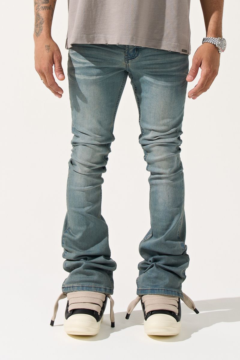 SERENEDE-Men's Stacked Jeans and Denim
