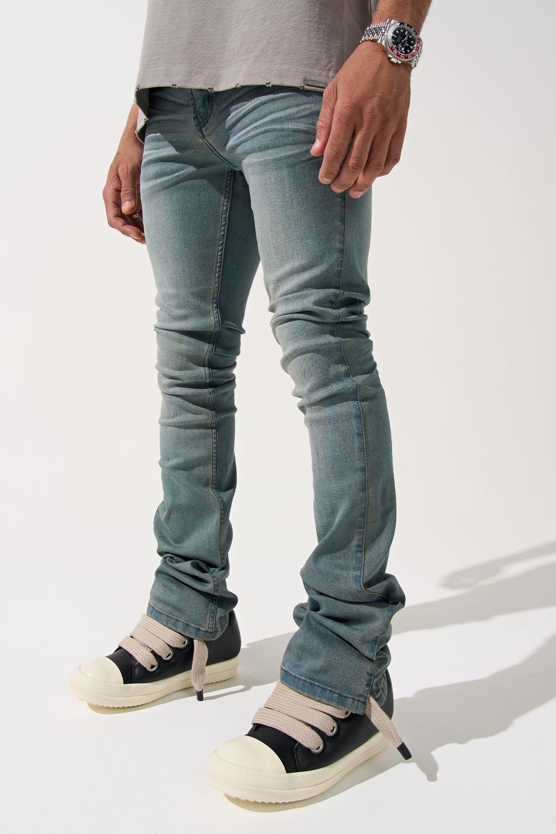 SERENEDE-Men's Stacked Jeans and Denim