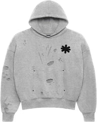 LOST SHDWS LS Destroy Double Layered OG Logo Hoodie Grey Gravity NYC