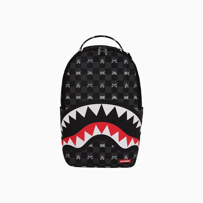SPRAYGROUND Gray Peeking Character Check Backpack B8872