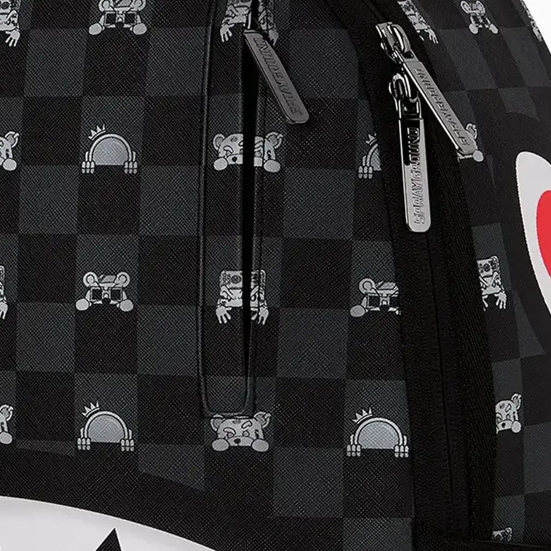 SPRAYGROUND Gray Peeking Character Check Backpack B8872
