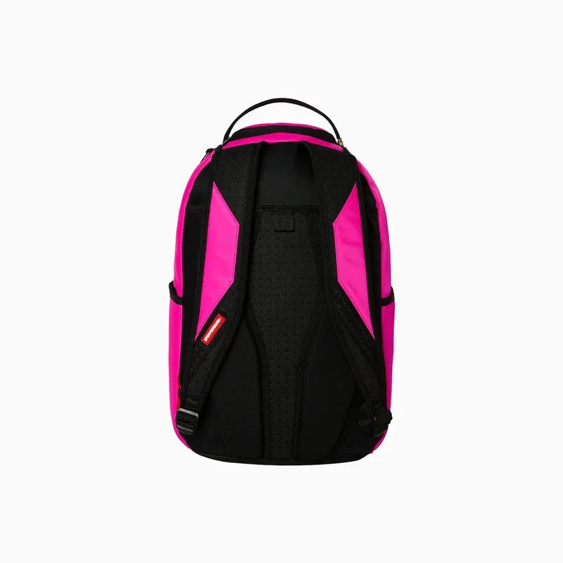 SPRAYGROUND Shark Central White Stencil Shark Pink Nylon Backpack B9632 Secondary image