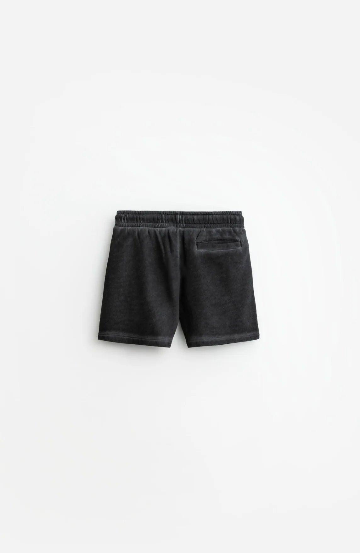 Pantalón corto deportivo con efecto lavado al aceite negro de STAMPD Imagen secundaria del producto
